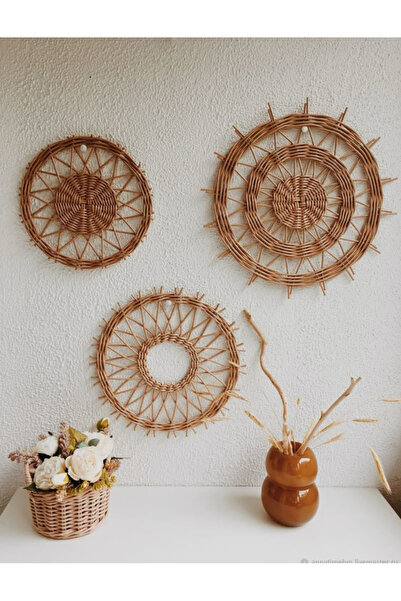 Myseabellahome Bohem Rattan Bambu Hasır Duvar dekoru