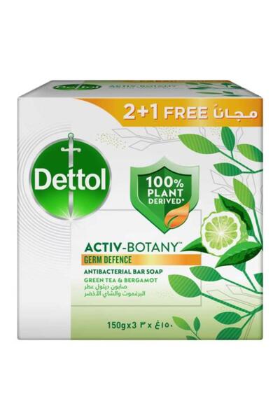 Dettol Bergamot and Green Tea Soap by – 3 Pieces × 150g