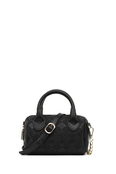 Derimod Women's Black Long Strap Printed Mini Crossbody Bag 25Abd201526