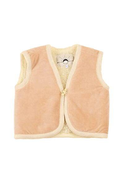 moonrıse Kids' reversible merino wool & velvet vest - Beige