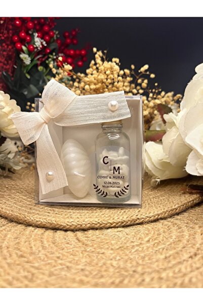 İBAHEDİYELİK Nikah Düğün Kına Söz Nişan Şurup Şişesi İstiridye Mum Hediyelik ...