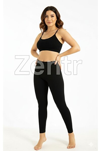 Bamboo Zentr 802 Bambu Kadın Siyah Uzun Tayt – Gün Boyu Kesintisiz Konfor!