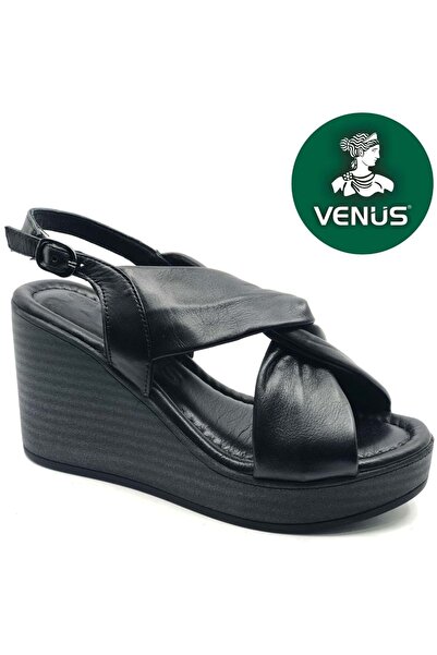 Venüs Victorr Genuine Leather Comfort Orthopedic Women's Sandals Black