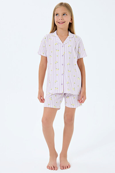 Rolypoly Girl's Purple Shirt Shorts Set