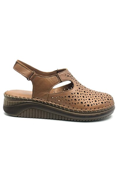 Venüs Vingo Genuine Leather Comfort Orthopedic Women's Sandals Taba