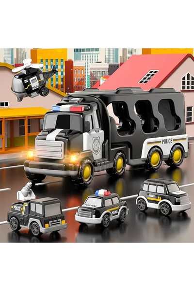 Generic Truck toy, 5-in-1 friction-powered vehicle set, children's transport toy