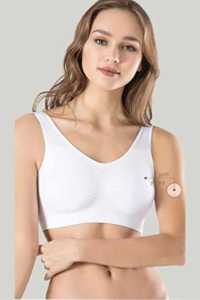 Veille Бял бюстие с дебели презрамки и подплата | Безшевен удобен дизайн | За...