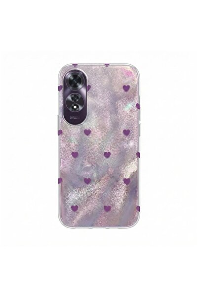 Zebana Oppo A60 Compatible Case Pink Heart Silicone Case Lilac