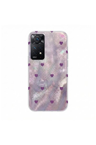 Zebana Xiaomi Redmi Note 11 4g Compatible Case Pink Heart Silicone Case Lilac
