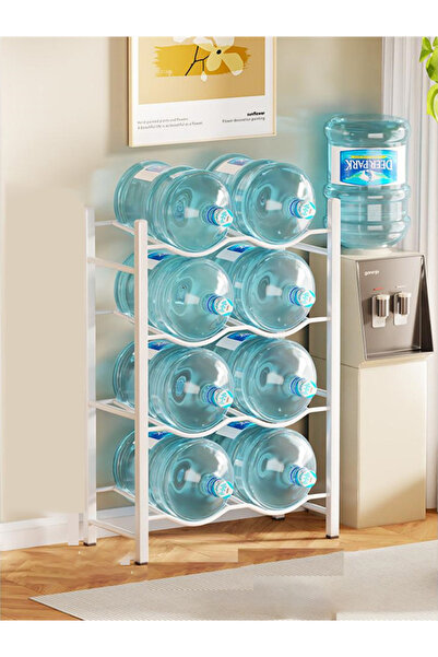 Snooe حامل زجاجات مياه من 4 طبقات يتسع لـ 8 زجاجات | رف تخزين معدني متين، قاب...