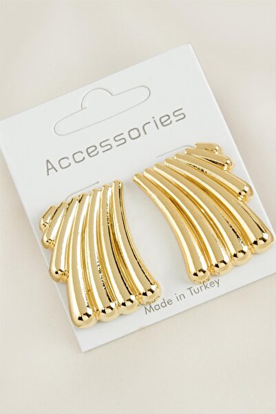 ZERO LAND أقراط معدنية مخططة للموسم الجديد