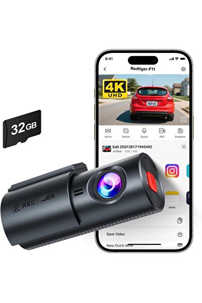 Redtiger كاميرا داش كام بدقة 4K