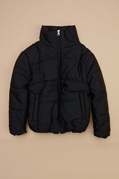 Fulla Moda Palton puf pentru fete cu talie elastică