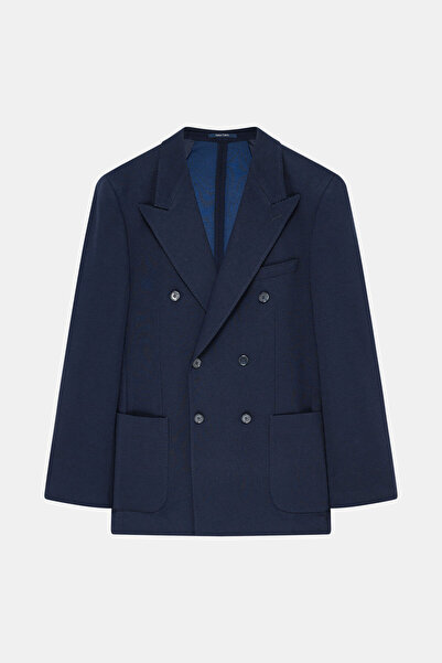 W Collection LACİVERT DÜĞMELİ YÜN CEKET