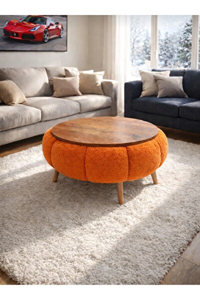 KRL Felix Welsoft Turuncu Kumas Kaplamalı Yuvarlak Orta Sehba