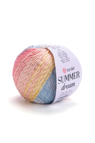 Yarnart خيط صيفي رقيق من Summer Dream مكون من 4 قطع، 70% قطن، 30% فيسكوز - 10...