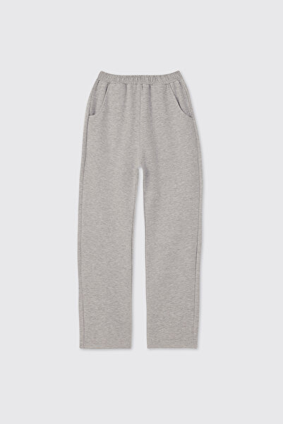 Panço Kız Çocuk Gri Melanj Eşofman Altı