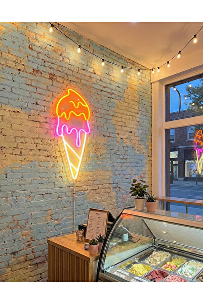 Nar Neon Renkli Dondurma Işıklı Neon Led Tabela