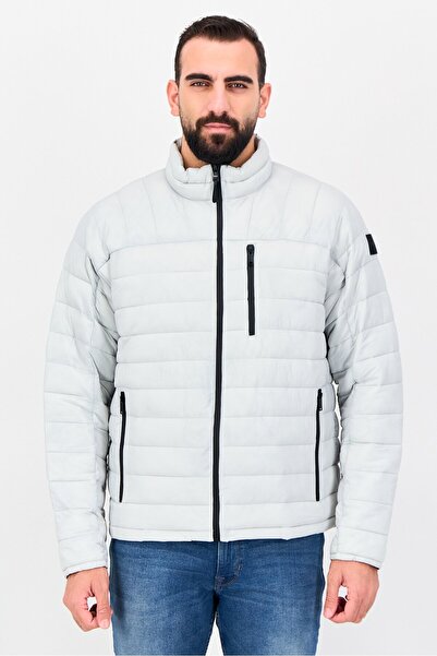 Dkny Men Quilted Puffer Jacket, Pale Grey