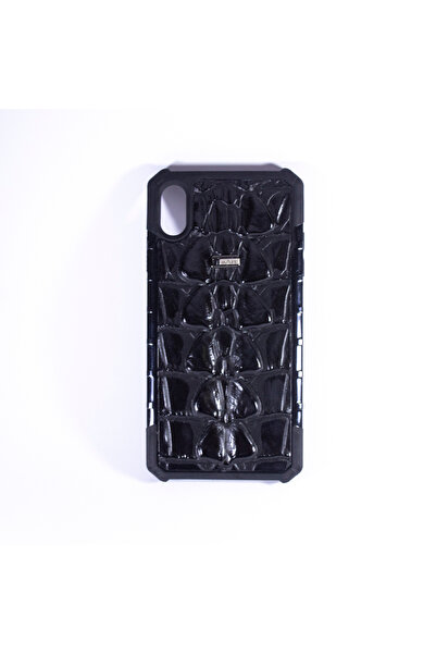 I SAFE ISAFE SIGNATURE CROCODILE LEATHER BACK CASE IPHONE XS MAX BLACK