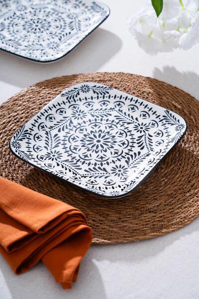 ACAR Willa Dikdörtgen Porselen Sunum Pasta Tabak - 20 cm