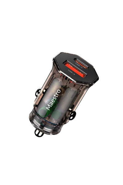 Maestro TRANSPARENT PD30W +QC3.0 24W FAST CAR ADAPTER