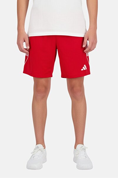 adidas شورت كرة قدم للأطفال الأولاد بشعار ماركة، أحمر