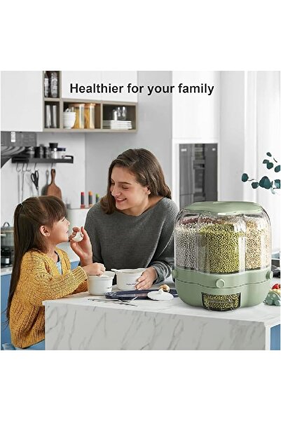 Yuwell Grain Dispenser Lentil Dispenser 360° Rotating 6 Grid Food Dispenser
