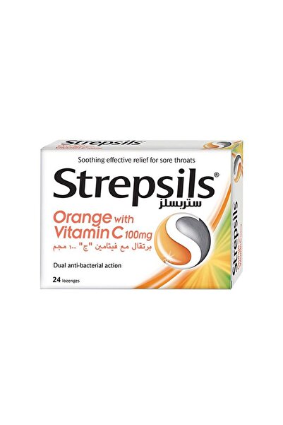ST Strepsils Orange With Vit C 24 Lozenges