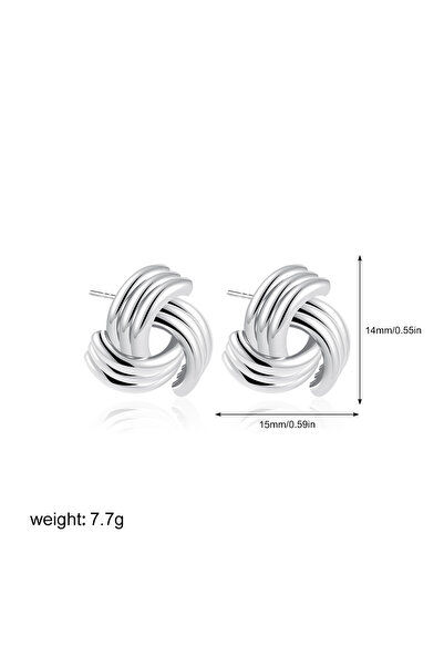 Choice أقراط T522 2 بتصميم عقدة متعددة الطبقات بتصميم ريترو، مصنوعة من الفولا...