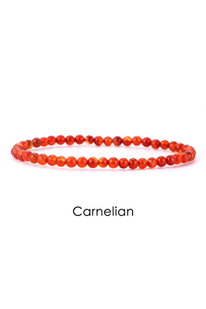 Choice 18-19cm Carnelian Natural Stone 4mm Beads Bracelet For Women Men Ameth...