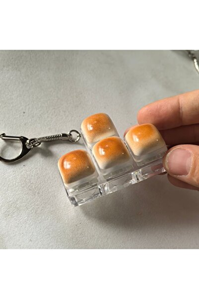 Choice سلسلة مفاتيح بتصميم خبز الكراميل على شكل حرف T، أزرار مفاتيح، غطاء لوح...