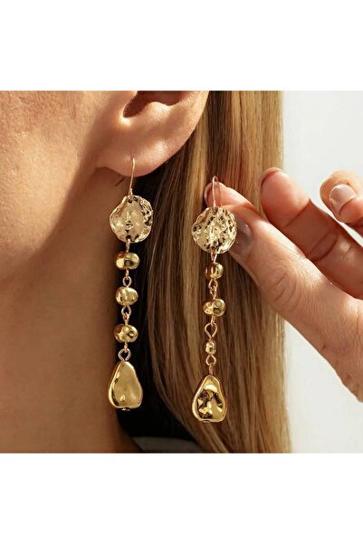 Choice Gold Color KunJoe New Trendy Geometric Long Tassel Drop Earrings for W...