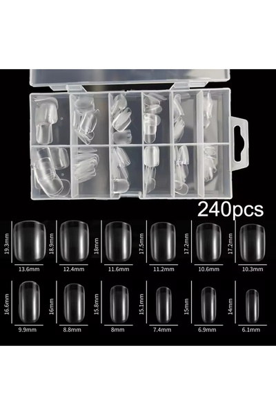 Choice 240 Short square 240pcs XXS Super Short Almond Full Cover Sculpted Sof...
