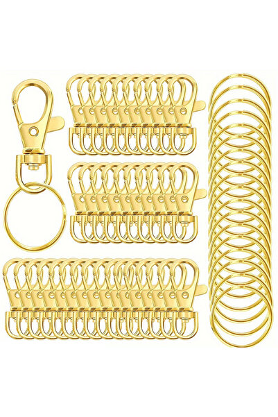 Choice gold color 20PCS Keychain Hook with Key Ring Keychain Clip Hook with F...