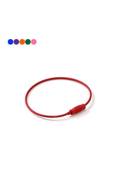 Choice 10 قطع حمراء - 4، 10 قطع من سلسلة مفاتيح سلكية ملونة من الفولاذ المقاو...