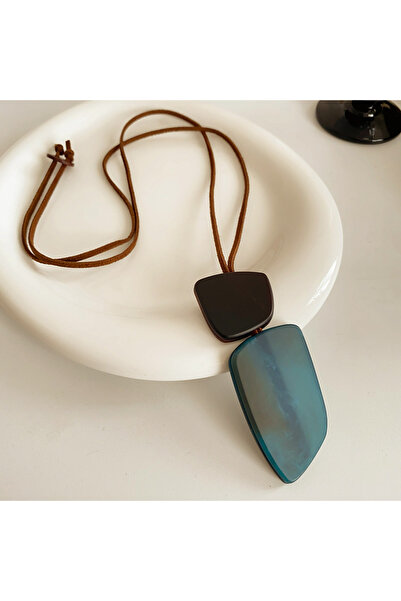 Choice blue color Vintage Irregular Smuding Acrylic Pendant Necklaces for Wom...
