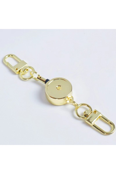 Choice حامل مفاتيح ذهبي قابل للسحب، حامل شارة، بكرة شارة، مضاد للسرقة، معدني،...