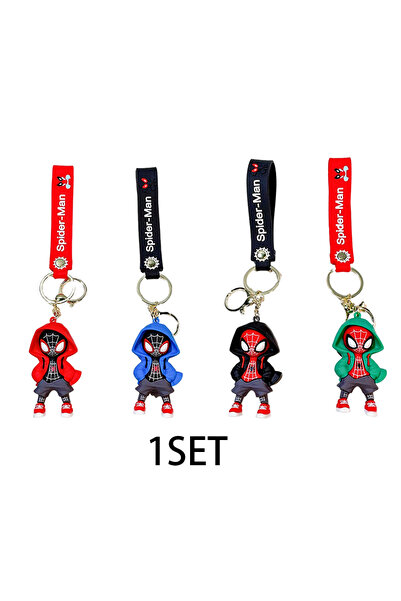 Miniso KC3856-KC3859 Marvel Spider Man cartoon keychain, car keychain, durabl...