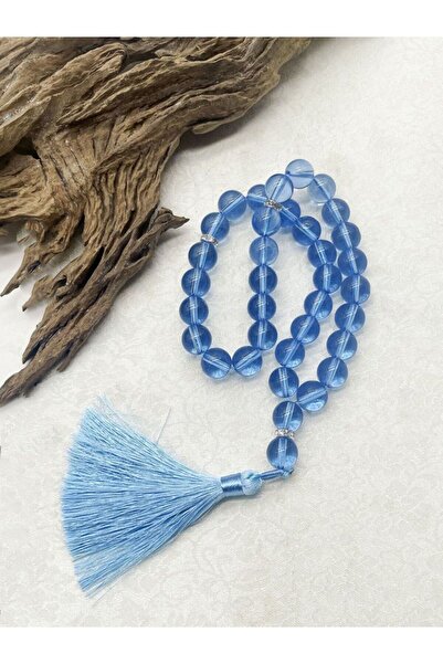 Choice 1PC Sky blue Elegant Glass Tasbih with Classic Tassel, Bohemian Islami...