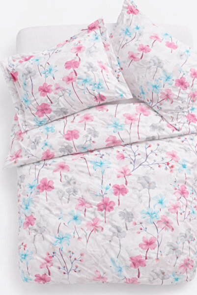 İQON Двоспальний комплект постільної білизни Zambak Turkuaz SETÇİFT