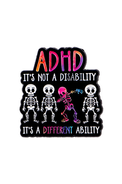 Choice دبوس معدني مطلي بالمينا بتصميم جمجمة هالوين، اقتباسات عن اضطراب فرط ال...