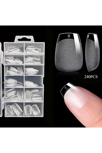 Choice 240 Short ladder 240pcs XXS Super Short Almond Full Cover Sculpted Sof...