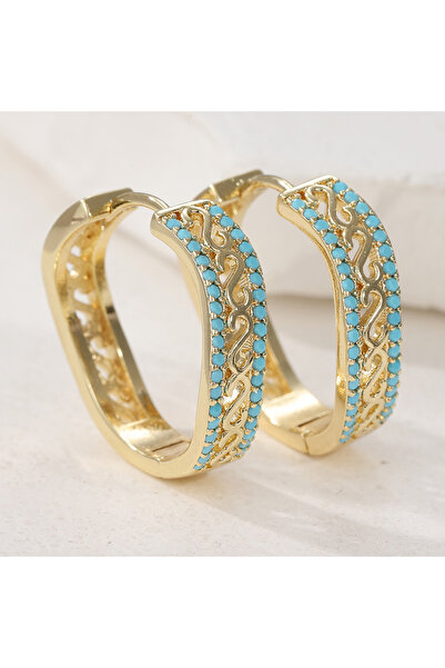 Choice Blue-green T681 Luxurious Hollowed Hand Carved Golden Plated Inlaid Sy...