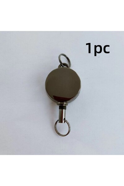 Choice 1pc black Scalable Keychain, Expandable Badge Clip, Men's Alloy Key ch...