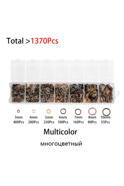 Choice Multicolor 1370PCS/Set 3 4 5 6 7 8 10 mm Open Jump Ring Connectors DIY...
