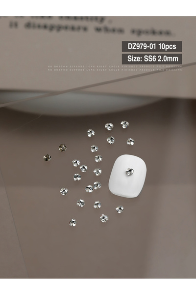 Choice SS6 10 قطع 2-6 مم K9 ثلاثي الأبعاد أبيض شفاف لامع مرصع بأحجار الراين ل...