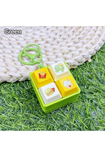 Choice سلسلة مفاتيح كرتونية خضراء جديدة لتخفيف التوتر، أزرار، أغطية مفاتيح، أ...