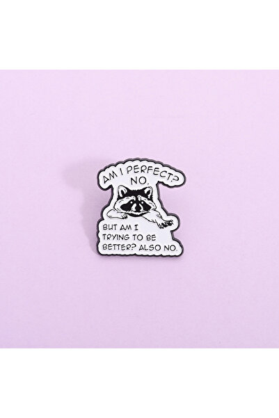 Choice بروش على شكل راكون كرتوني لطيف (QHXZ4306) - دبابيس مطلية بالمينا - برو...