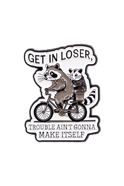 Choice دبوس مينا مزين بـ 14 اقتباسًا فكاهيًا، بروش على شكل حيوان الراكون والأ...